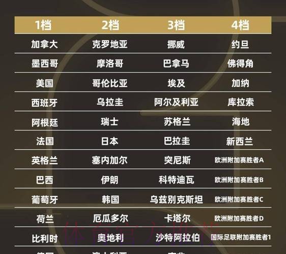 2026世界杯排名更新